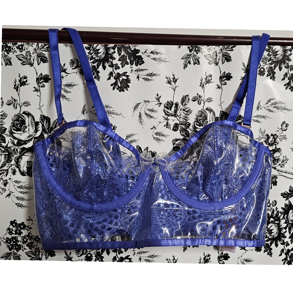 Savage X Fenty lace and vinyl bustier